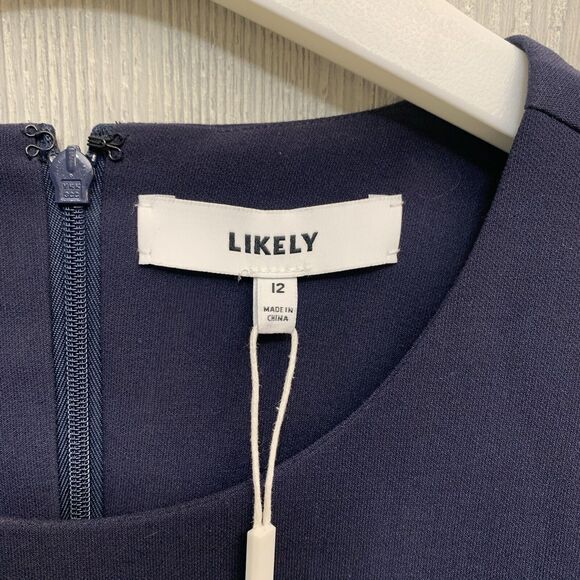 Likely Beckett Navy Short Sleeve Ruffle Dress Size 12 NWT - Picture 6 of 9